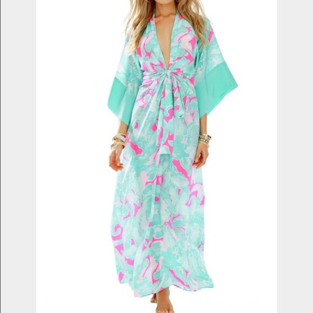 ISO Lily Pulitzer Daniella Maxi Kimono Dress M